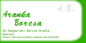 aranka borcsa business card